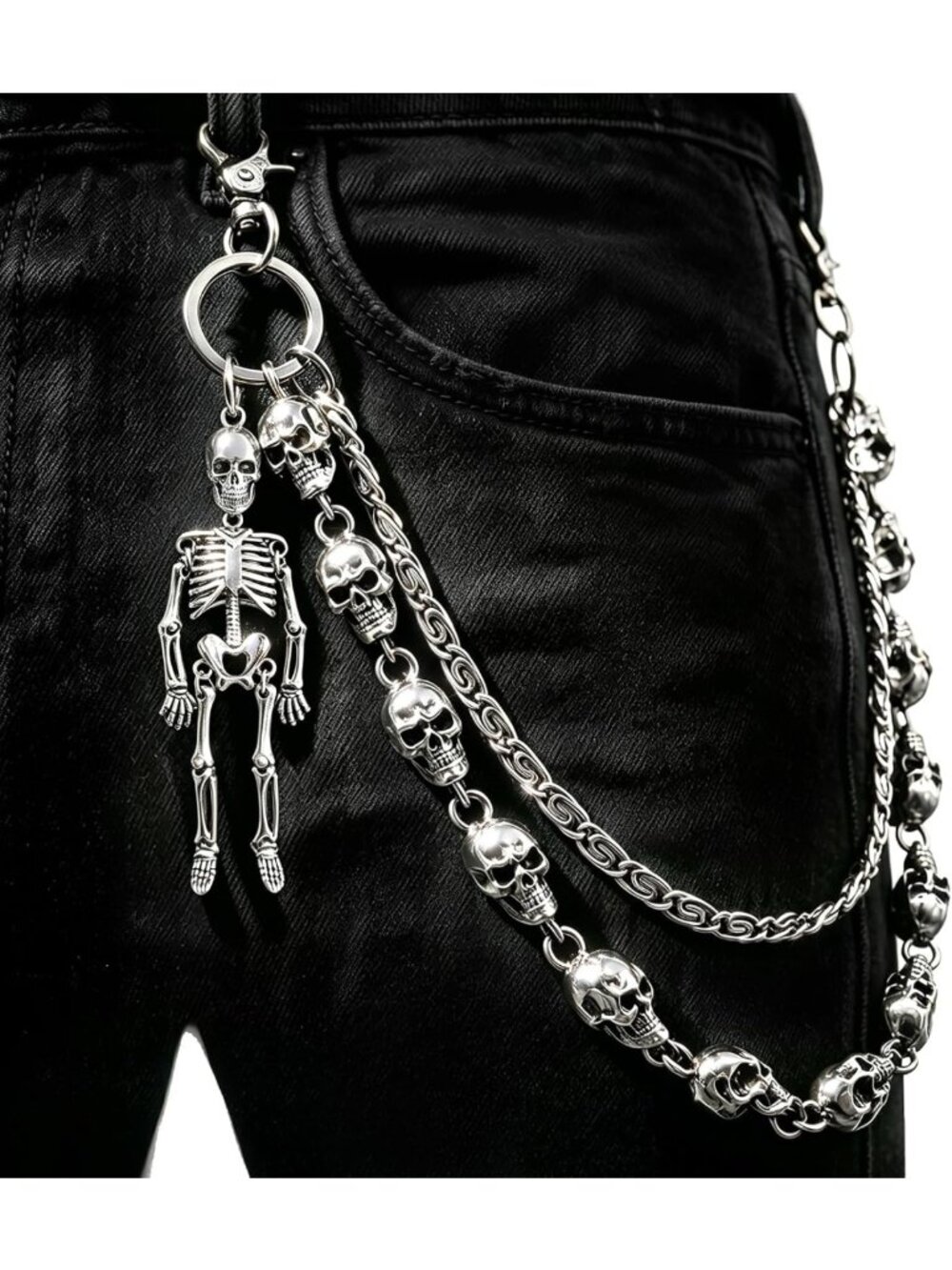 Gothic Skull Wallet Chain for Men | Punk Biker Jean Accessory | Stylish